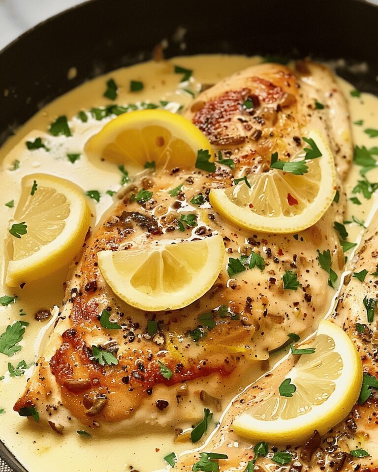 Easy Creamy Lemon Garlic Skillet Chicken Recipe