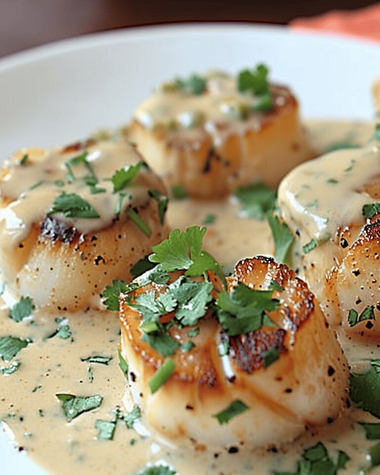 Succulent Sea Scallops in Bourbon Jalapeno Cream Sauce Recipe