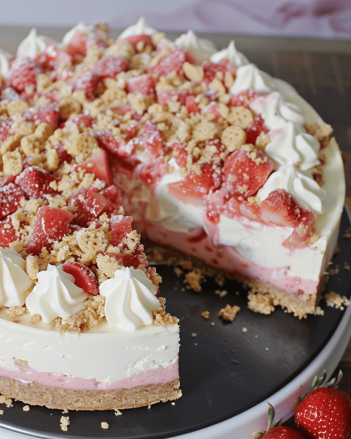 Sweet Strawberry Crunch Cheesecake Recipe