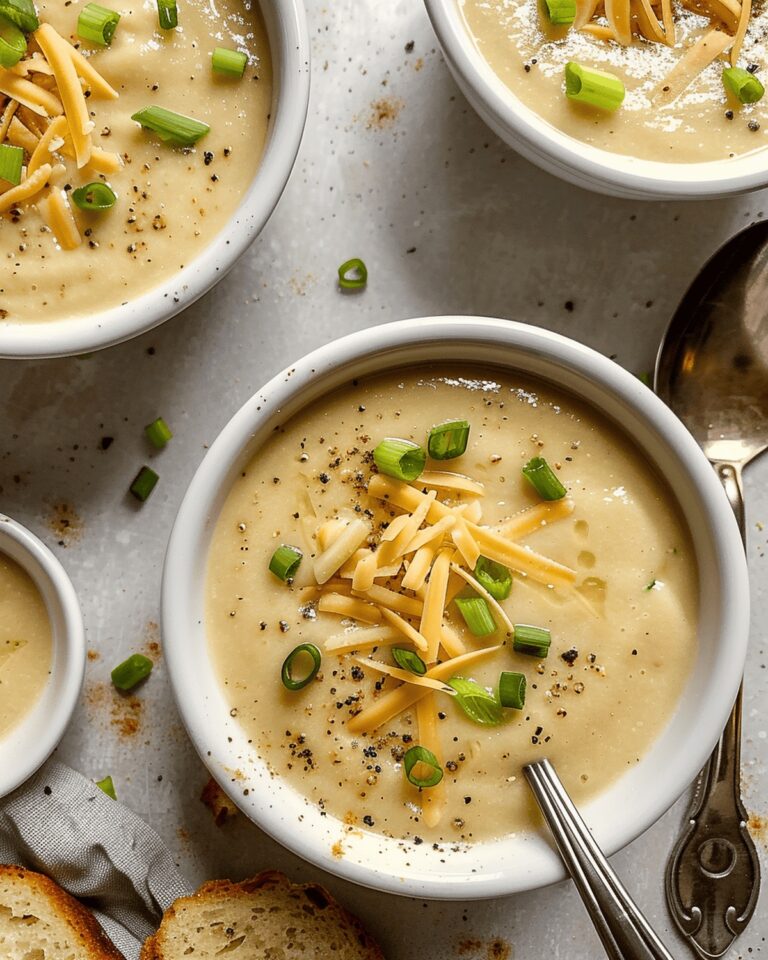 Velvety Garlic Cheddar Cauliflower Soup Recipe