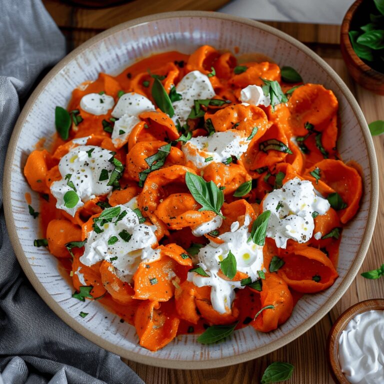 Vibrant Tortellini with Roasted Red Pepper Sauce Recipe