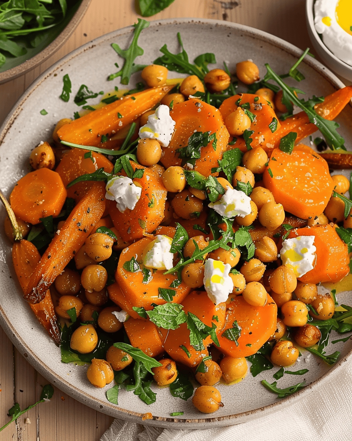 Roasted Chickpeas And Carrots With Whipped Chvre Recipe