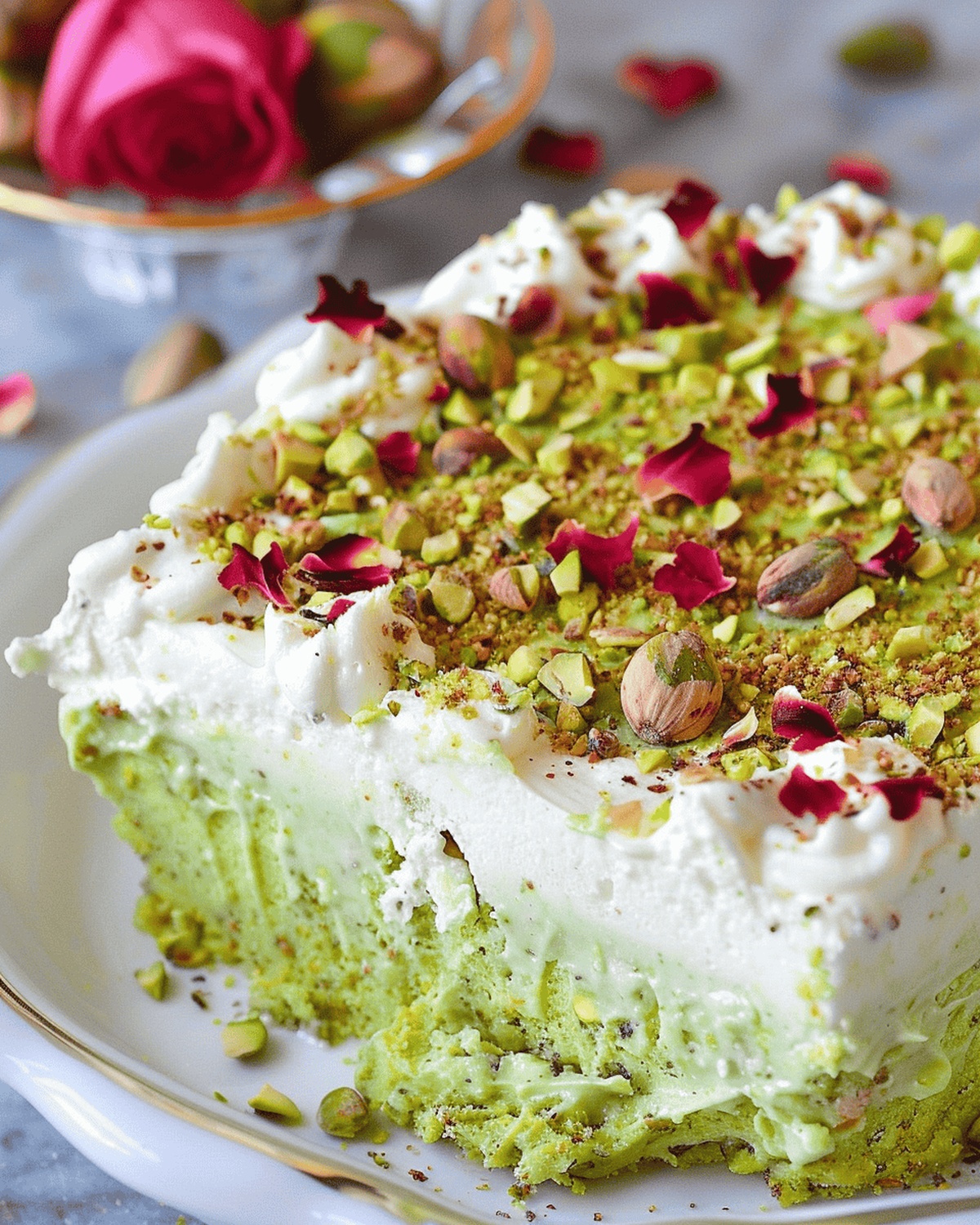 Velvety Pistachio Milk Cake Recipe