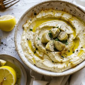 Creamy Lemon Artichoke Hummus Recipe