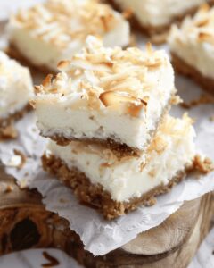 Skinny Dreamy Coconut Cheesecake Bars Recipe