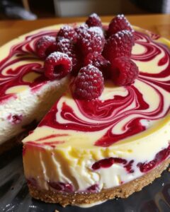 Smooth Lemon Raspberry Swirl Cheesecake Recipe