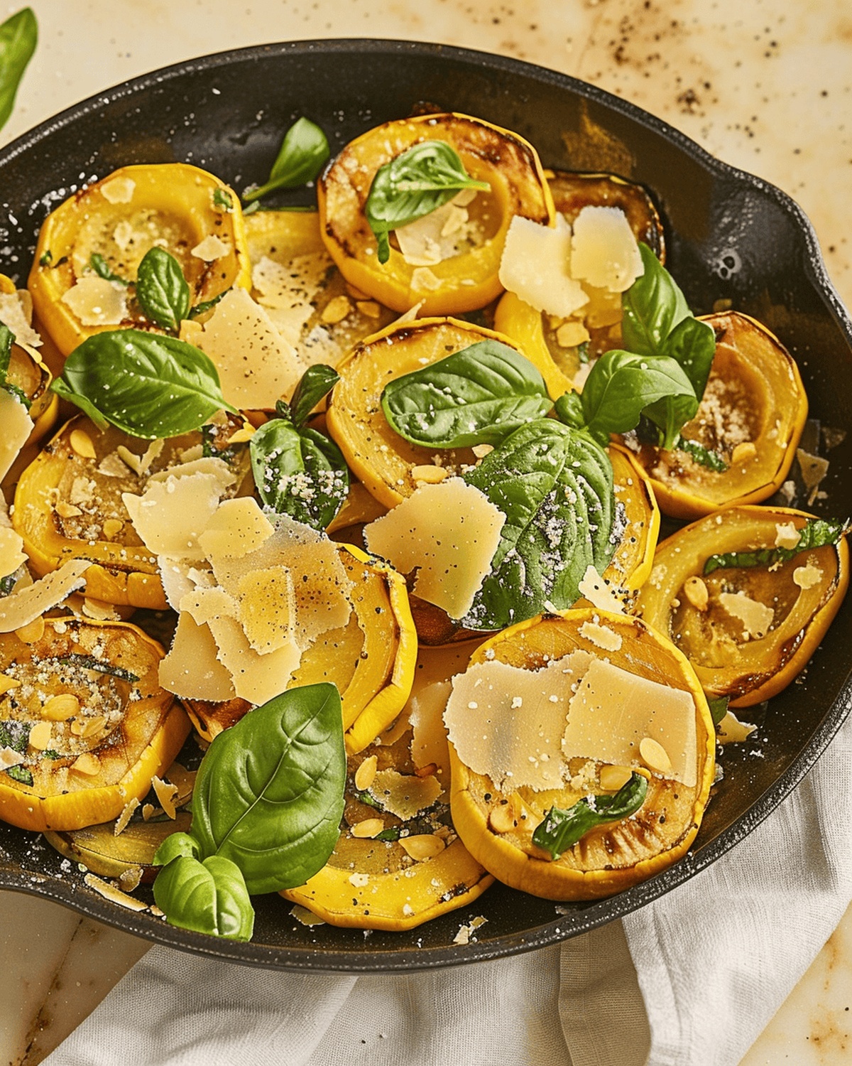 Sauted Summer Squash with Basil and Parmesan Recipe