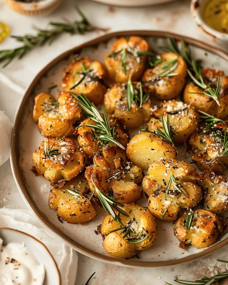 Rosemary Garlic Smashed Potatoes Recipe