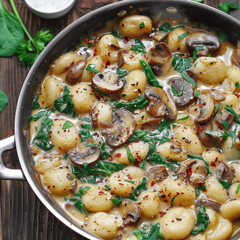 Creamy Spinach and Mushroom Gnocchi Recipe