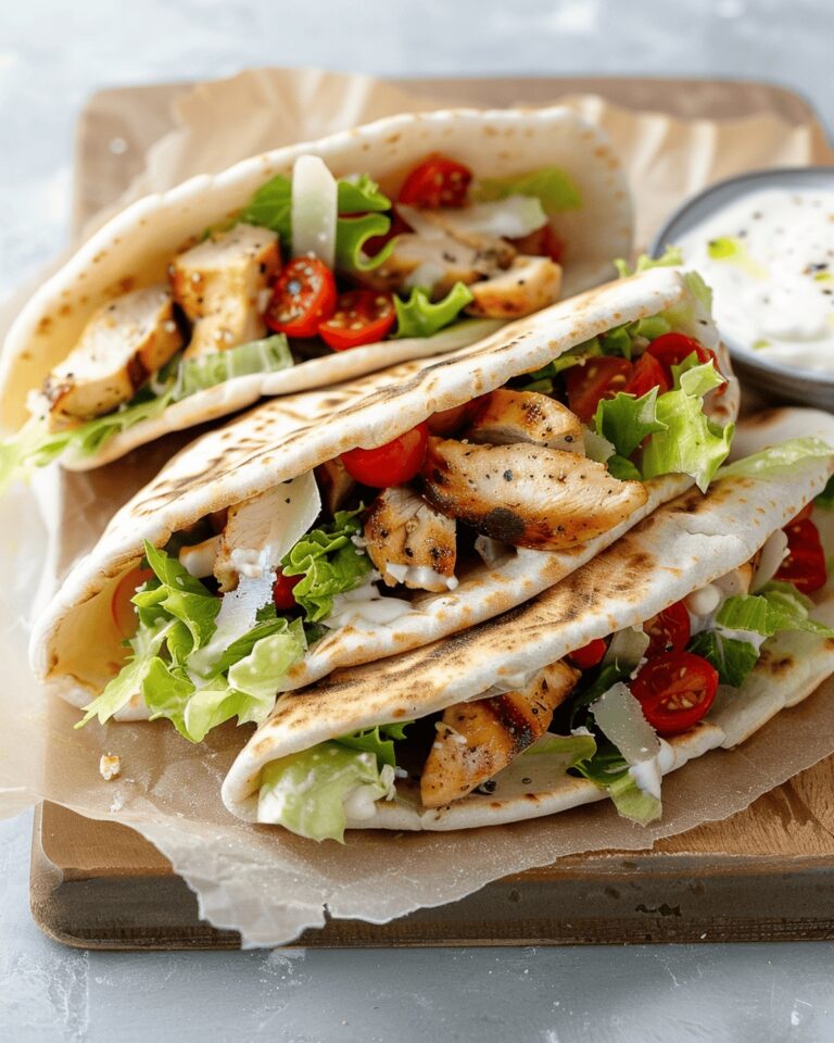 Chicken Caesar Salad Pitas Recipe