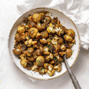 Garlic Mushrooms Cauliflower Skillet Recipe