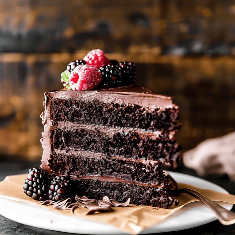 Silky Dark Chocolate Mousse Cake Recipe