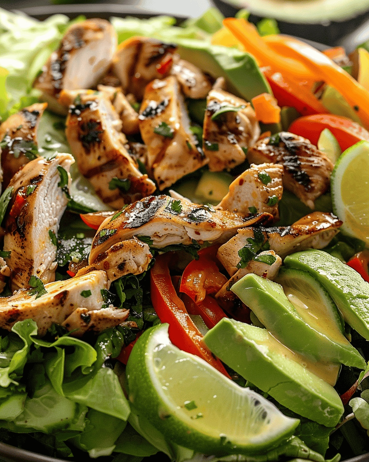 Grilled Chili Lime Chicken Fajita Salad Recipe