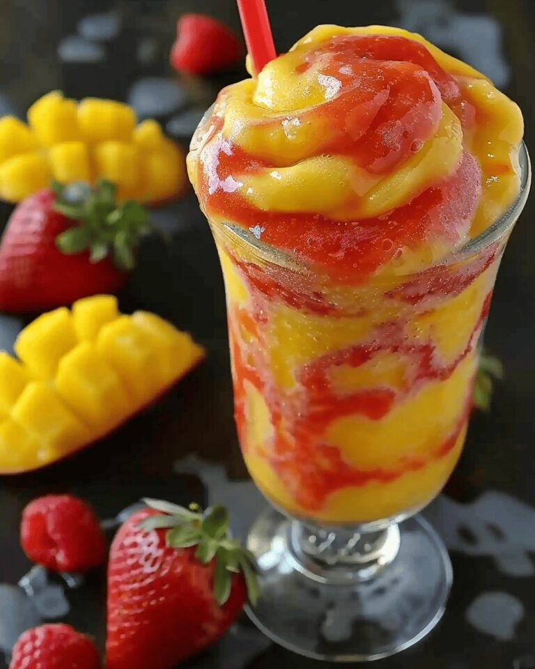 Mango Strawberry Swirl Slushie Recipe