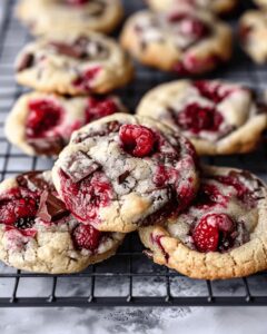 Indulgent Raspberry Chocolate Chunk Cookies Recipe