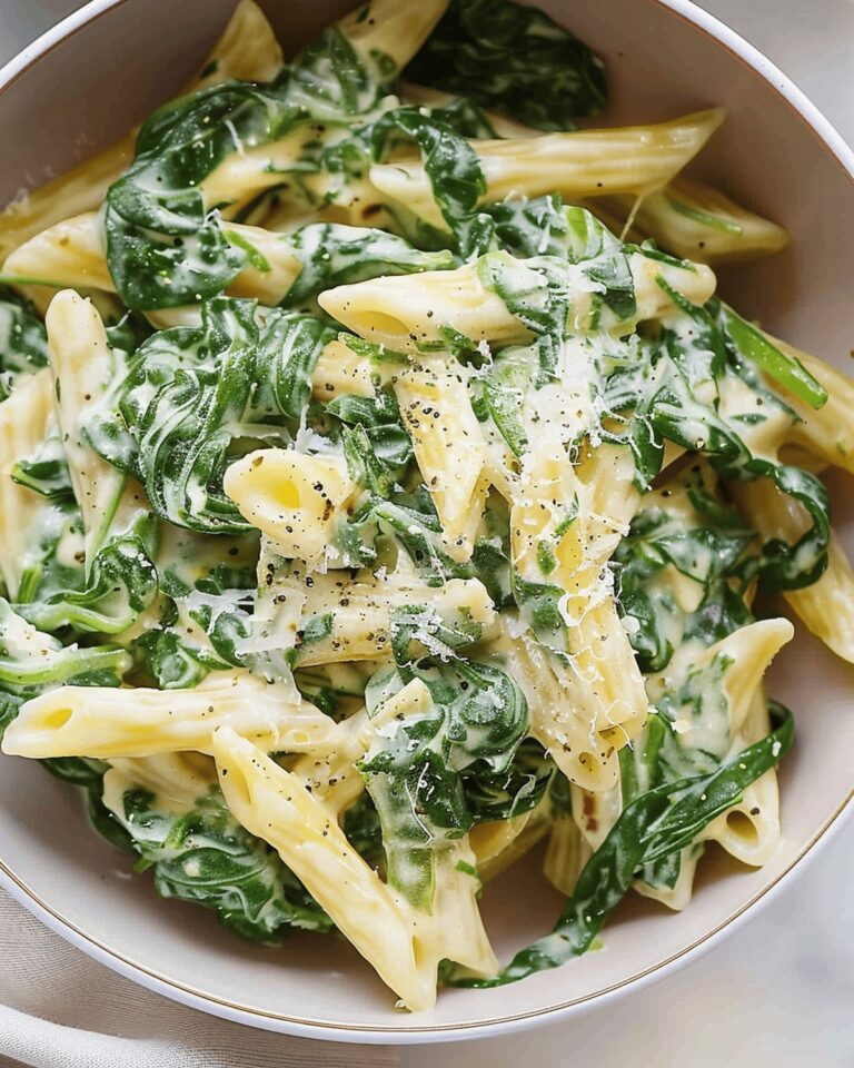 Velvety Pasta with Spinach Sauce Recipe