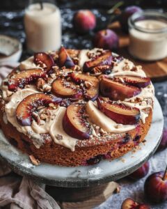 Healthy Plum Cake with Lemon Cashew Icing Recipe