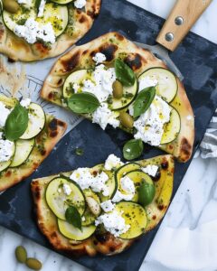 Zucchini Naan Flatbread with Lemon Ricotta Recipe