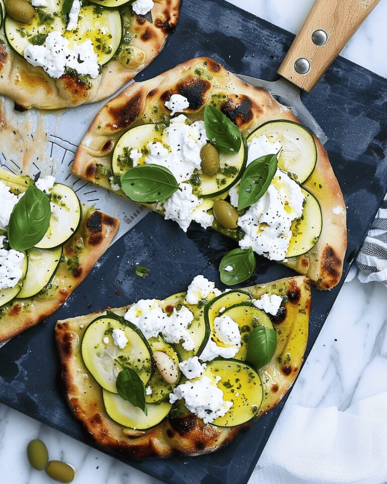Zucchini Naan Flatbread with Lemon Ricotta Recipe