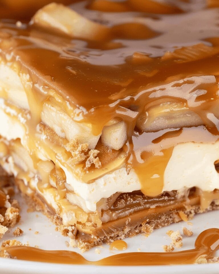 Gooey Caramel Apple Éclair Cake Recipe