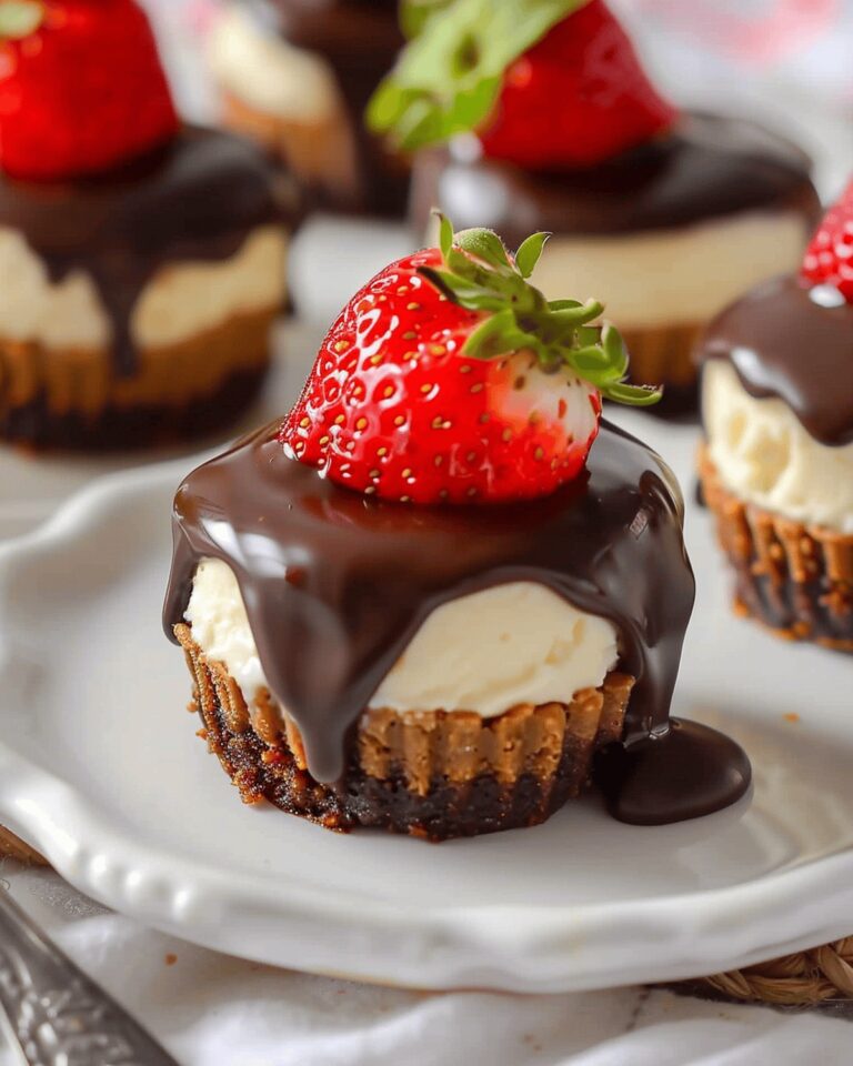 Velvety Chocolate Covered Strawberry Mini Cheesecakes Recipe