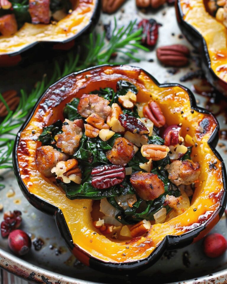 Hearty Sausage Stuffed Acorn Squash Recipe