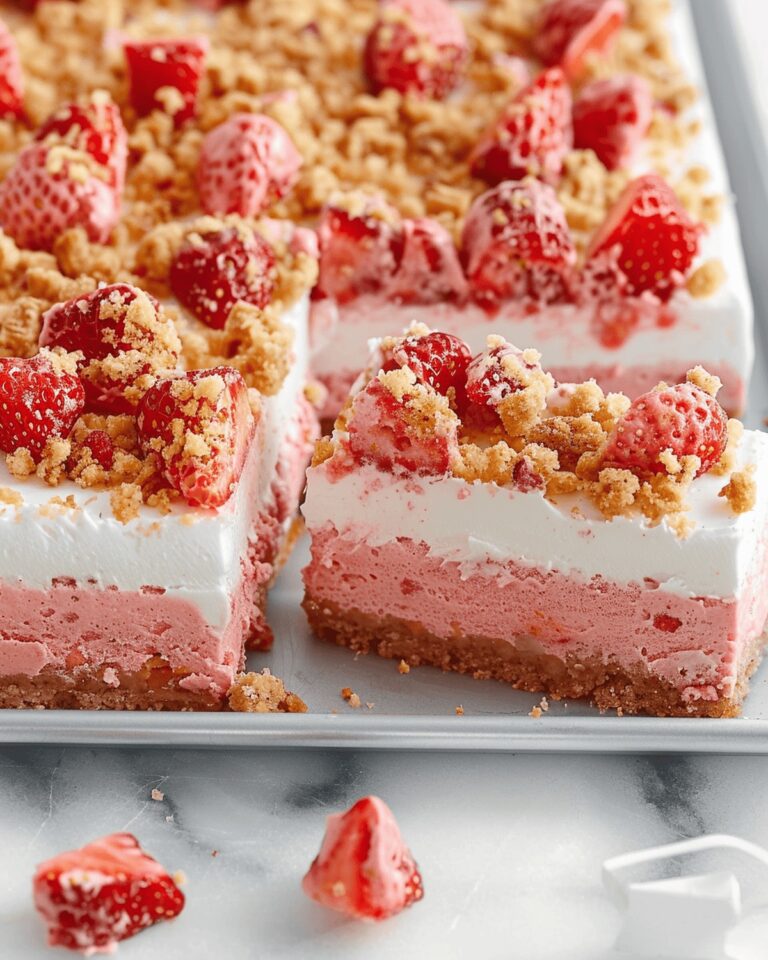 Strawberry Crunch Sheet Cake Recipe