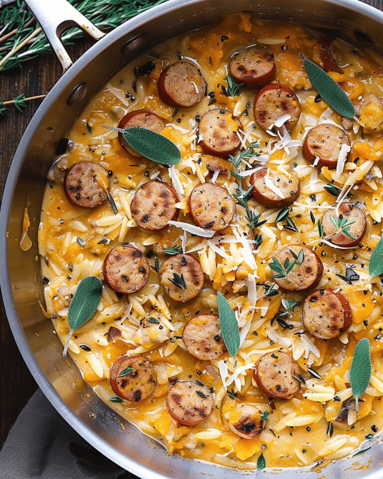 Creamy Butternut Squash Orzo With Sausage Recipe