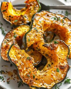 Rustic Parmesan Herb Roasted Acorn Squash Recipe