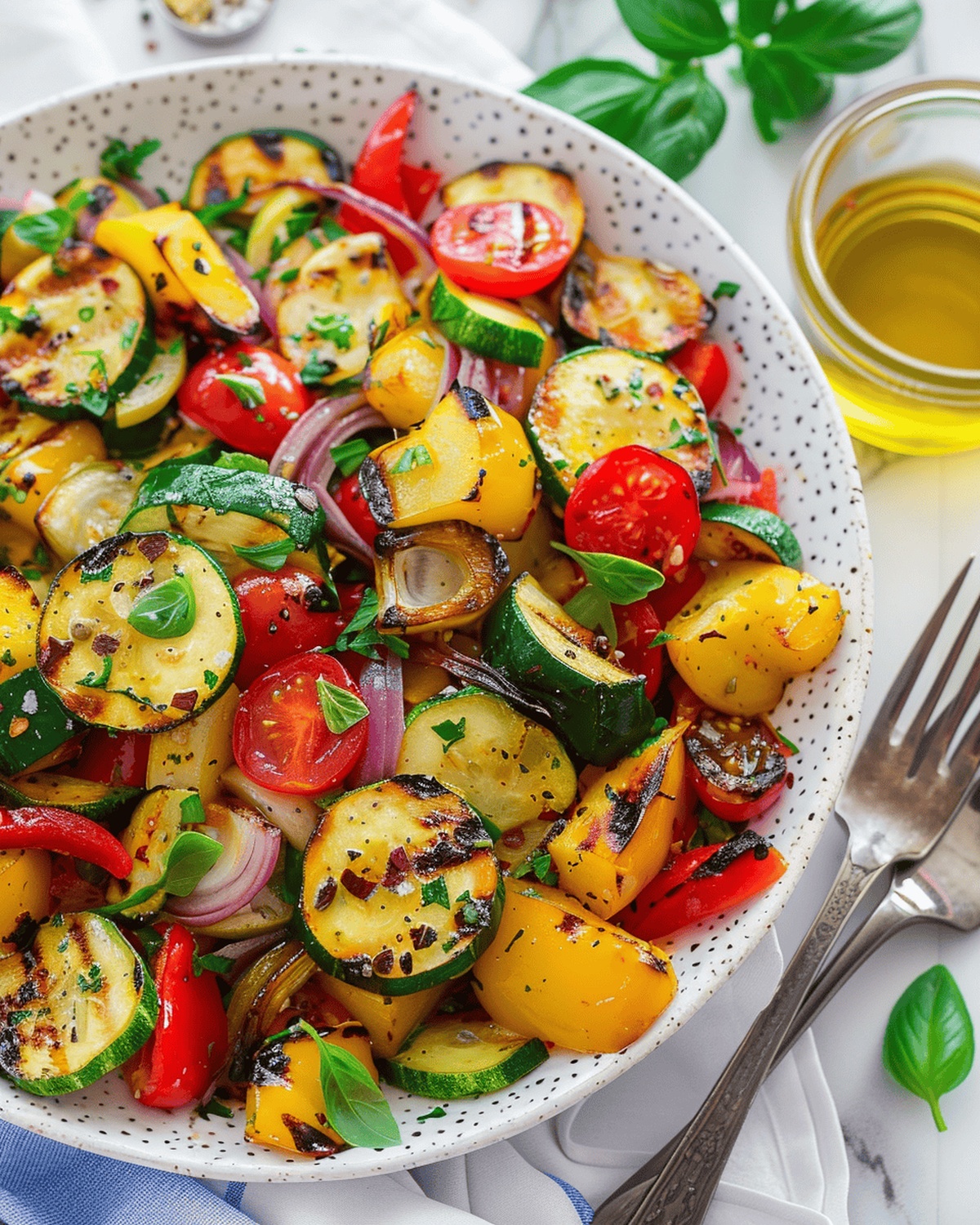 Garlicky Grilled Veggie Salad Recipe