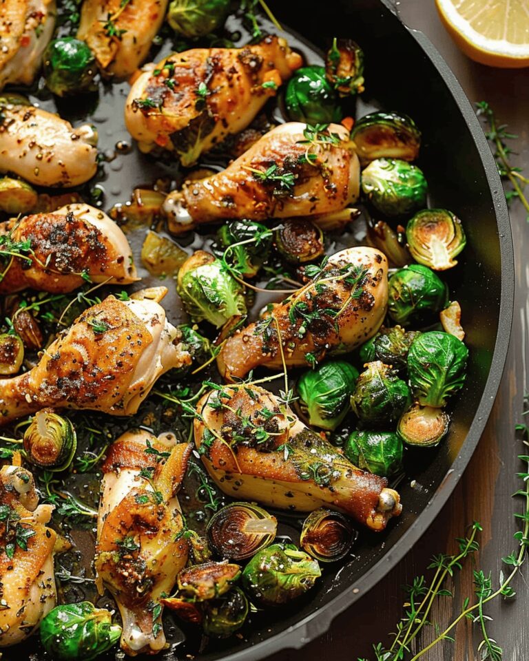 Lemon Garlic Butter Chicken With Roasted Brussels Sprouts Recipe