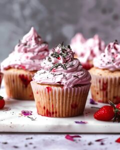 Sweet Strawberry Cardamom Cupcakes Recipe