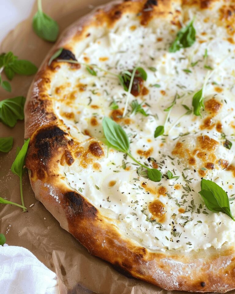 Garlicky White Pizza with Mozzarella and Ricotta Recipe