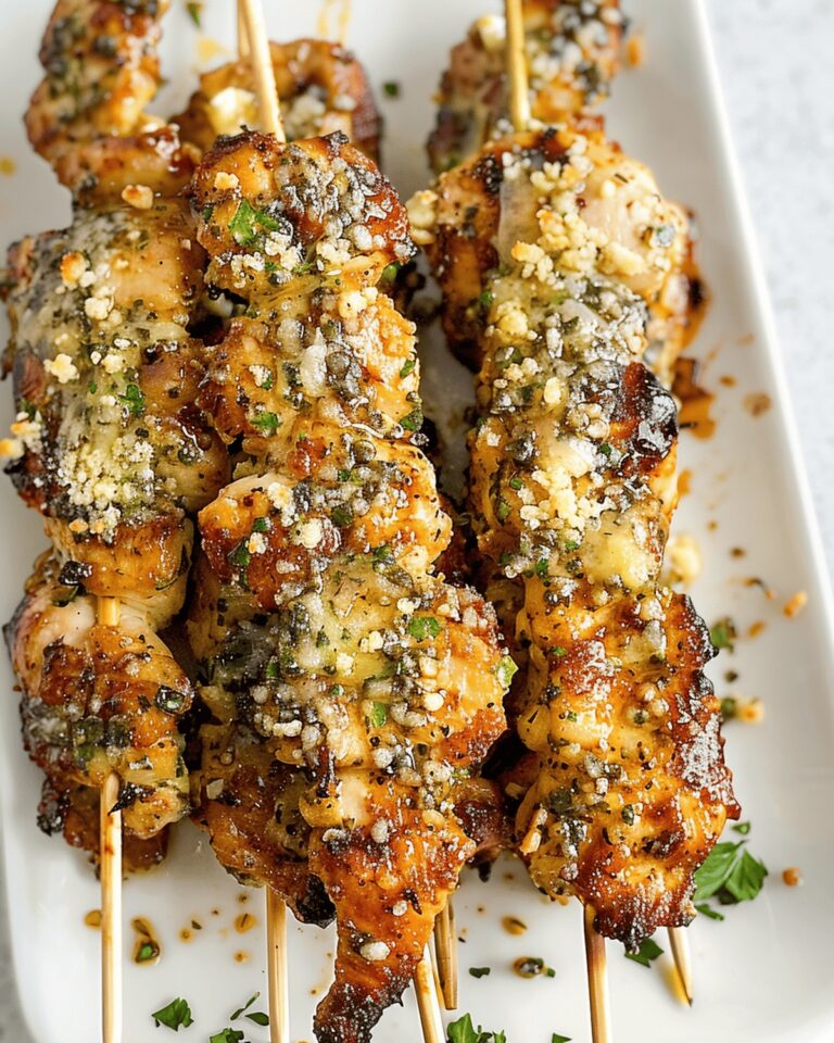 Succulent Ranch Garlic Parmesan Chicken Skewers Recipe