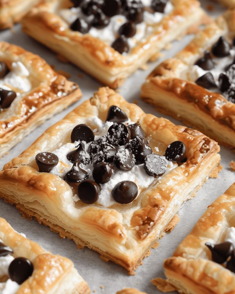 Heavenly Ricotta Chocolate Chip Pastry Squares Recipe