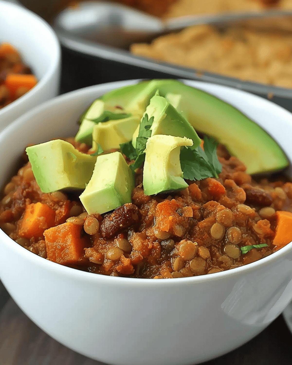 Hearty Slow Cooker Lentil Sweet Potato Chili Recipe