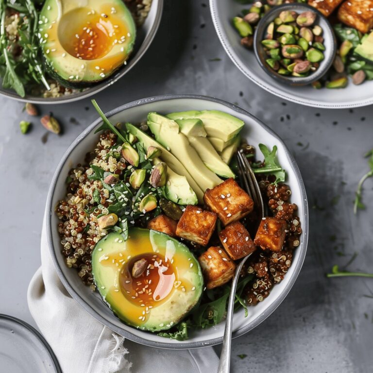Quinoa Bowls With Sesame Tofu, Avocado, And Pistachios Recipe