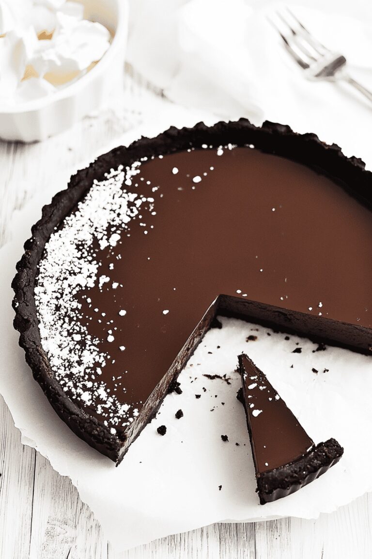 Velvety Dark Chocolate Truffle Tart Recipe