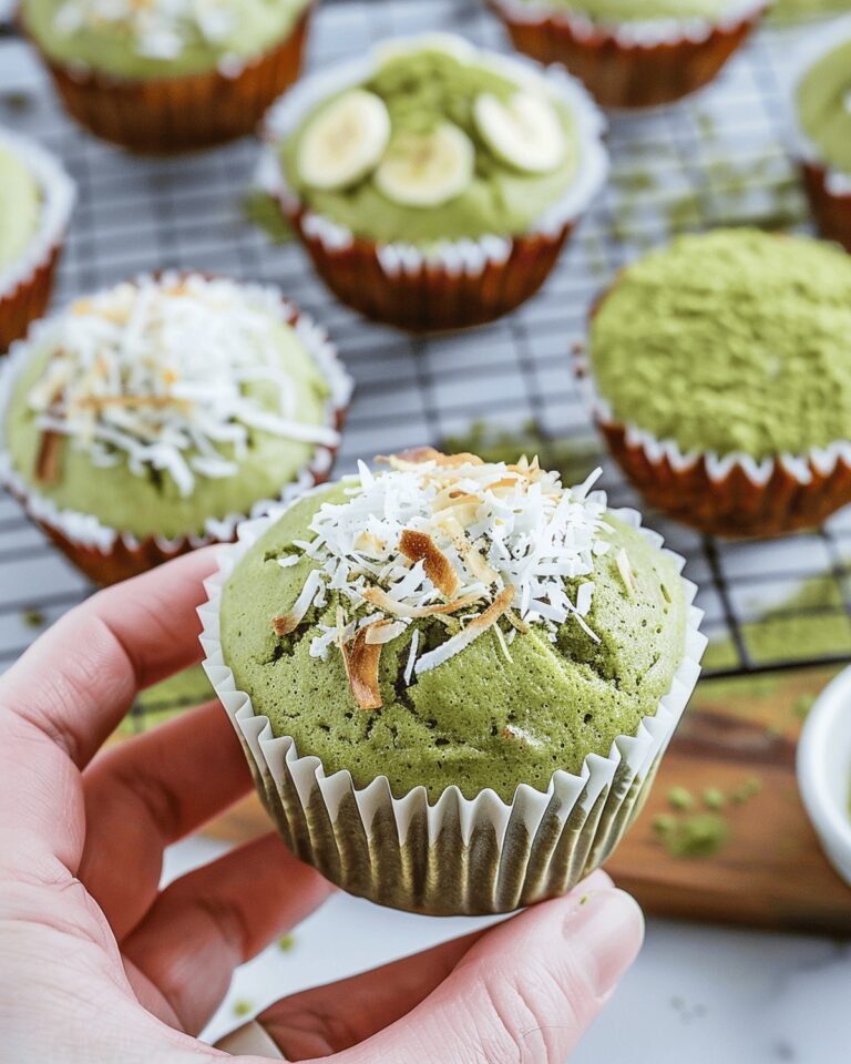 Fluffy Matcha Banana Coconut Muffins Recipe