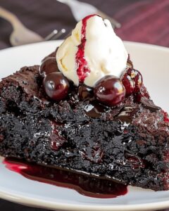 Luscious Chocolate Cherry Upside Down Cake Recipe