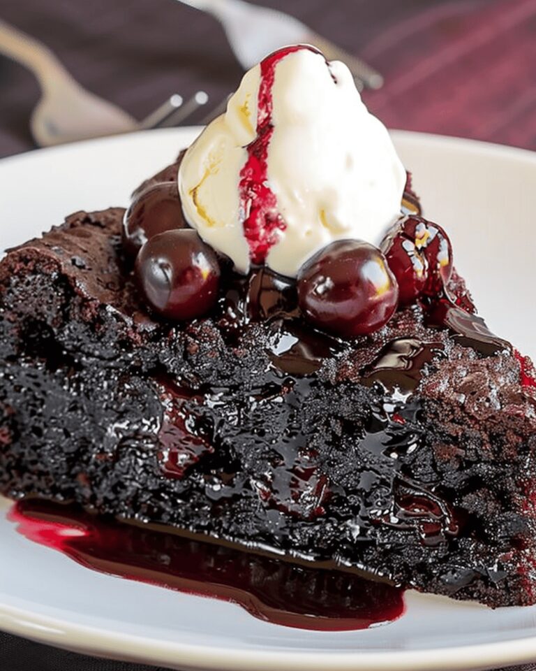 Luscious Chocolate Cherry Upside Down Cake Recipe
