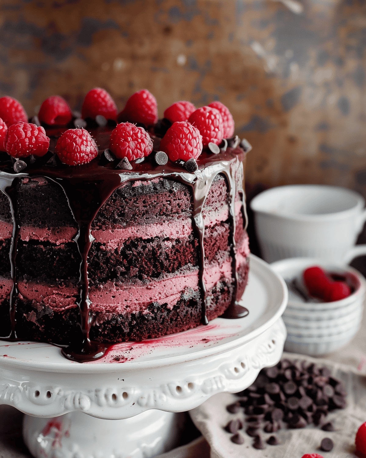 Velvety Chocolate Raspberry Cake Recipe