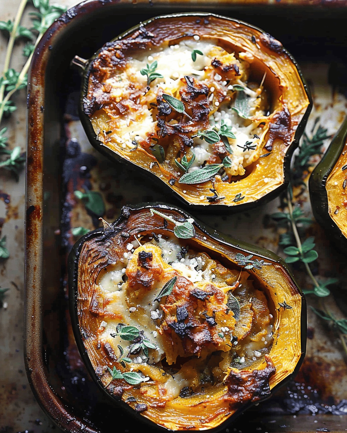 Herb-Cheese Stuffed Acorn Squash Recipe