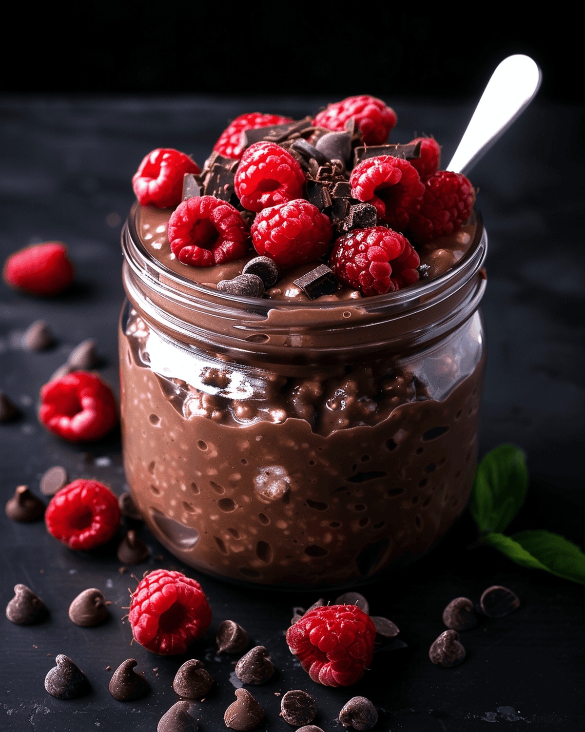 Dreamy Dark Chocolate Raspberry Overnight Oats Recipe