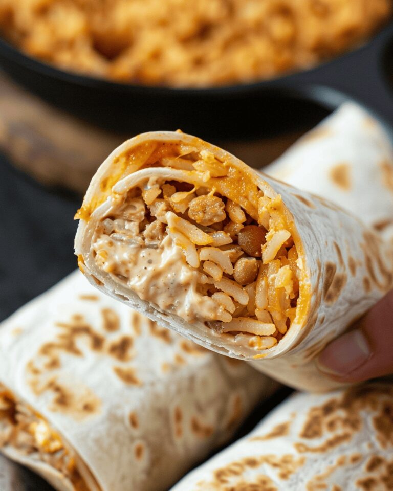 Cheesy Bean and Rice Burrito Recipe