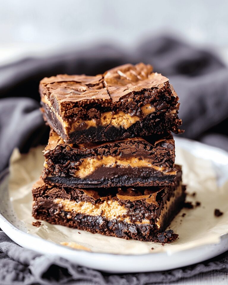 Fudgy Peanut Butter Stuffed Brownies Recipe