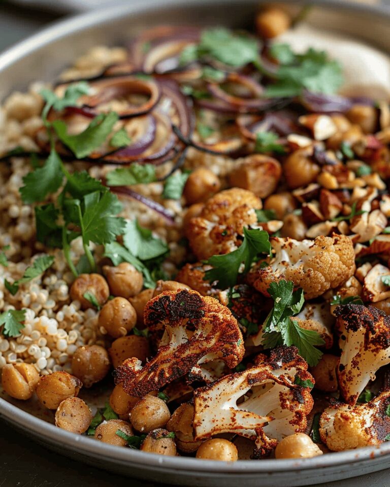 Tangy Maple Lime Roasted Cauliflower and Chickpeas Recipe