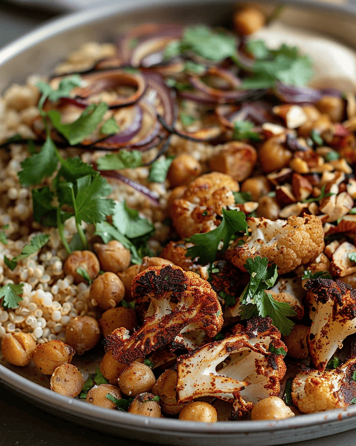 Tangy Maple Lime Roasted Cauliflower and Chickpeas Recipe