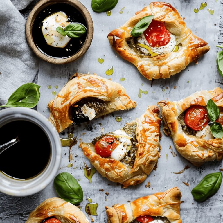 Crispy Pesto Caprese Puff Pastries Recipe
