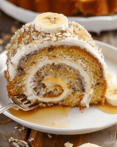Sweet banana Cake Roll Recipe